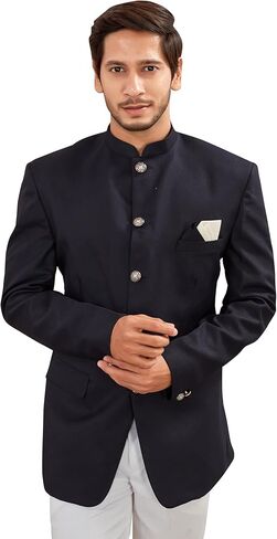 Indian Ethnic Jodhpuri Casual Slim Fit Waist Coat Bandhgala Jacket for Men (Only Jodhpuri Jacket) in Kuwait