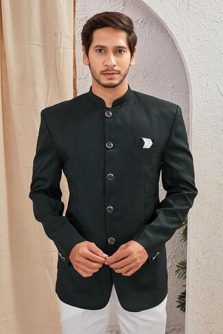 Indian Ethnic Jodhpuri Casual Slim Fit Waist Coat Bandhgala Jacket for Men (Only Jodhpuri Jacket) in Kuwait