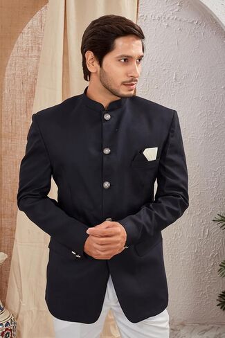 Indian Ethnic Jodhpuri Casual Slim Fit Waist Coat Bandhgala Jacket for Men (Only Jodhpuri Jacket) in Kuwait