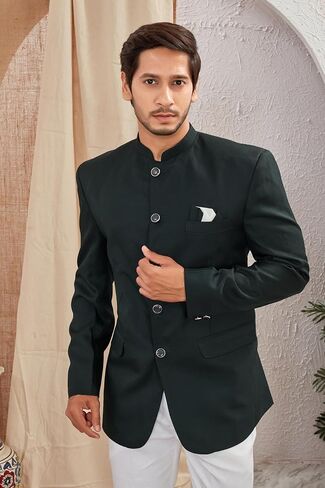 Indian Ethnic Jodhpuri Casual Slim Fit Waist Coat Bandhgala Jacket for Men (Only Jodhpuri Jacket) in Kuwait