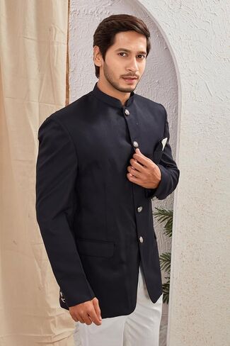 Indian Ethnic Jodhpuri Casual Slim Fit Waist Coat Bandhgala Jacket for Men (Only Jodhpuri Jacket) in Kuwait
