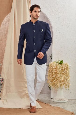 Indian Ethnic Jodhpuri Casual Slim Fit Waist Coat Bandhgala Jacket for Men (Only Jodhpuri Jacket) in Kuwait