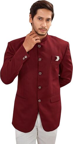 Indian Ethnic Jodhpuri Casual Slim Fit Waist Coat Bandhgala Jacket for Men (Only Jodhpuri Jacket) in Saudi Arabia