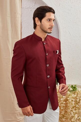 Indian Ethnic Jodhpuri Casual Slim Fit Waist Coat Bandhgala Jacket for Men (Only Jodhpuri Jacket) in Saudi Arabia