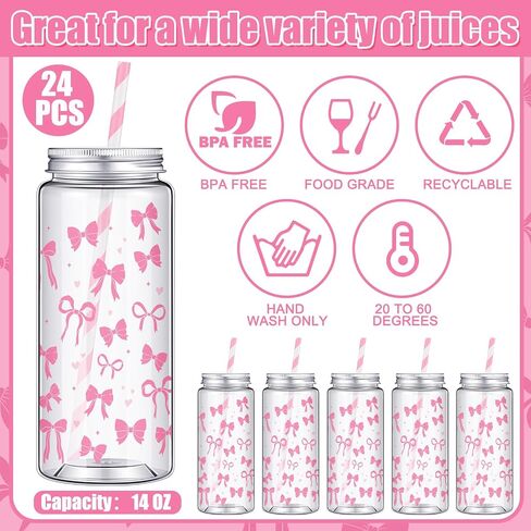 Chuangdi 24 Sets 14 oz Cow Themed Plastic Milk Bottles with Straws and Metal Lids 24 Plastic Bottles 25 Paper Straws Cow Print Tumbler Reusable Milk Jar Containers for Party Favors Birthday Supplies in Saudi Arabia