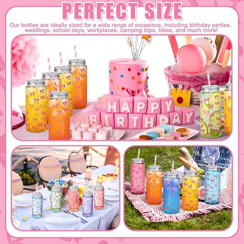 Chuangdi 24 Sets 14 oz Cow Themed Plastic Milk Bottles with Straws and Metal Lids 24 Plastic Bottles 25 Paper Straws Cow Print Tumbler Reusable Milk Jar Containers for Party Favors Birthday Supplies in Saudi Arabia