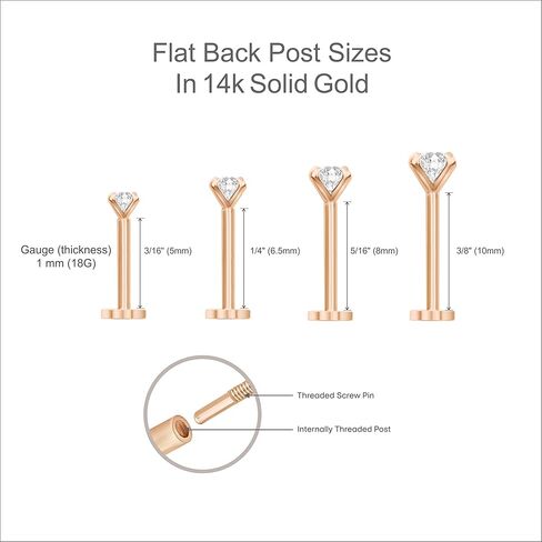 14K الذهب الصلب Milgrain الأحجار الكريمة الحافة عشيق القرط في القرط المسطح للركود من أجل الغضروف tragus helix cz stud مع 2mm 2.5mm 3mm ملولب المسمار الخلف لثقب الأذن العلوي للنساء مسمار واحد in Kuwait