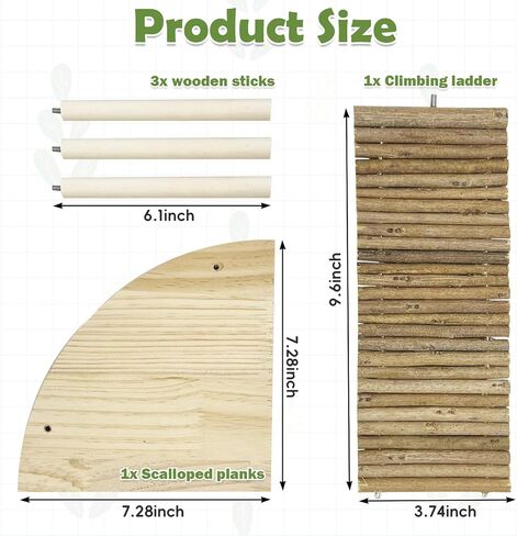 kathson Hamster Wooden Platform with Ladder Natural Small Animal Standing Platform Guinea Pig Cage Landscaping Platform for Small Animals Syrian Rat Golden Bear Chinchilla in Saudi Arabia