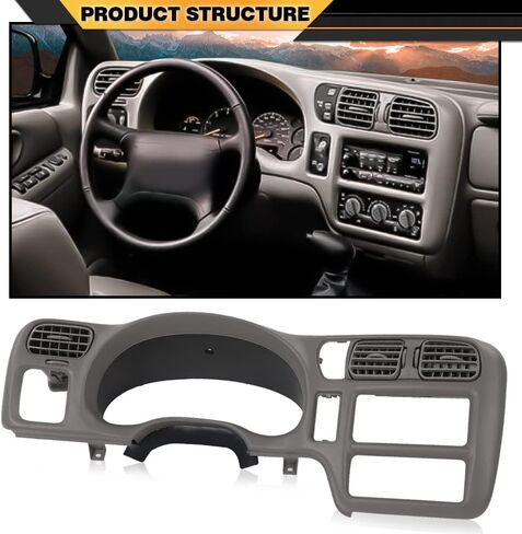 غلاف مديك داش راديو غلاف رمادي متوافق مع 98-04 Chevy S-10/GMC Jimmy Sonoma Blazer 1998 1999 2000 2001 2002 2003 2004 Not Fit Double Din in Kuwait