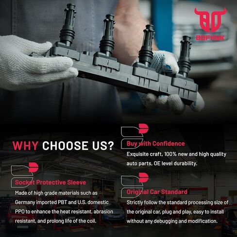 BDFHYK Ignition Coils Pack Compatible with 2007 2008 2009 2010 Hyundai Santa Fe Kia Rondo Magentis Optima l4 V6 2.4L 2.7L Coil for UF558 C1567 SKIC168 C782 5C1624 GN10441 21A0103 GN10569 Set of 6 in Kuwait