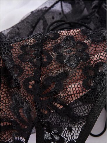 OYOANGLE Women's Plus Size Lace Sheer Teddy Bodysuit Cut Out Crotchless Lingerie One Piece Babydoll in Saudi Arabia