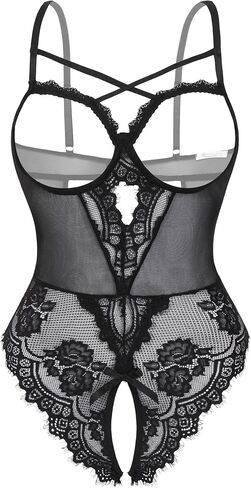 Avidlove Women's Sexy Lingerie One Piece Bodysuit Floral Lace Teddy Mini Babydoll in Kuwait