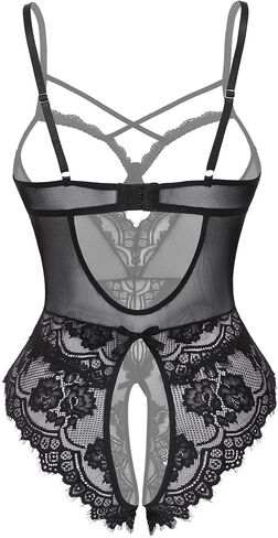 Avidlove Women's Sexy Lingerie One Piece Bodysuit Floral Lace Teddy Mini Babydoll in Kuwait