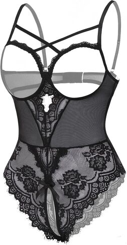 Avidlove Women's Sexy Lingerie One Piece Bodysuit Floral Lace Teddy Mini Babydoll in Kuwait