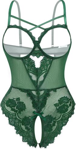 Avidlove Women's Sexy Lingerie One Piece Bodysuit Floral Lace Teddy Mini Babydoll in Saudi Arabia
