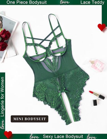 Avidlove Women's Sexy Lingerie One Piece Bodysuit Floral Lace Teddy Mini Babydoll in Saudi Arabia