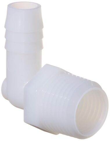 Parker Hannifin 329HB-8-8N-pk20 Par-Barb Male Elbow Fitting, 90 Degree Angle, 1/2" Hose Barb x 1/2" Male NPT, Nylon, White (Pack of 20) in Saudi Arabia