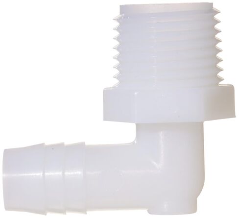 Parker Hannifin 329HB-8-8N-pk20 Par-Barb Male Elbow Fitting, 90 Degree Angle, 1/2" Hose Barb x 1/2" Male NPT, Nylon, White (Pack of 20) in Saudi Arabia