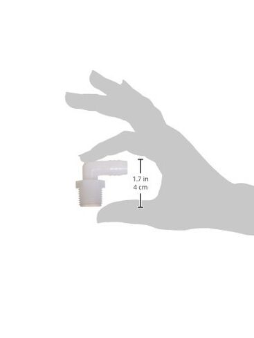 Parker Hannifin 329HB-8-8N-pk20 Par-Barb Male Elbow Fitting, 90 Degree Angle, 1/2" Hose Barb x 1/2" Male NPT, Nylon, White (Pack of 20) in Saudi Arabia