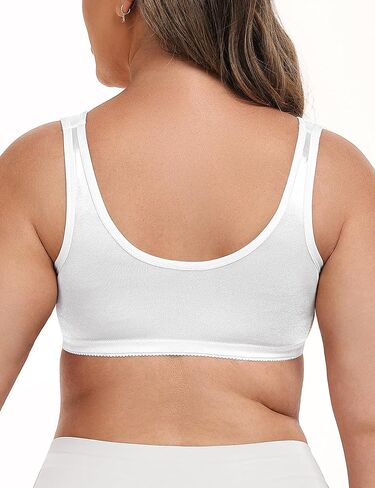 Wingslove Women's Full Coverage Front Closure Minimizer Bra Plus Size Wirefree Bras Comfort Non Padded Wide Straps Support in Kuwait