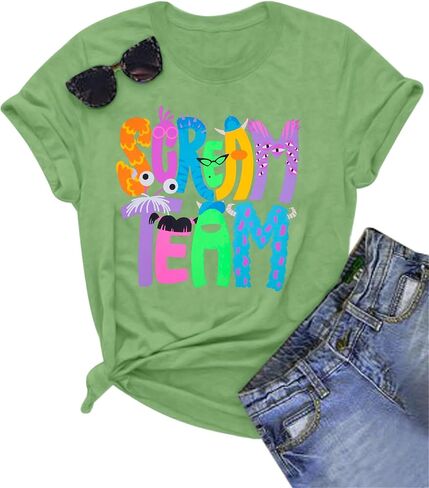 Halloween Shirt Scream Shirt Women Funny Halloween Party T-Shirt Cute Halloween Print Tops Ghost Letter Tee in Kuwait