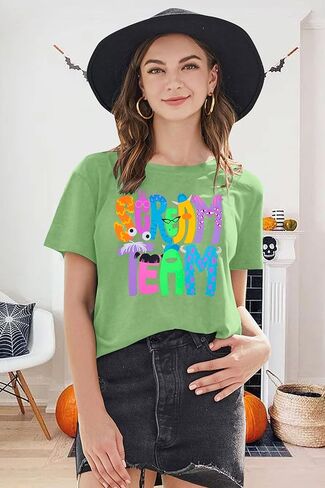 Halloween Shirt Scream Shirt Women Funny Halloween Party T-Shirt Cute Halloween Print Tops Ghost Letter Tee in Kuwait