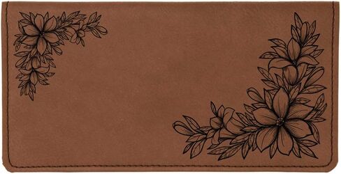 Floral Filigree Laser Engraved Leatherette Checkbook Cover in Saudi Arabia