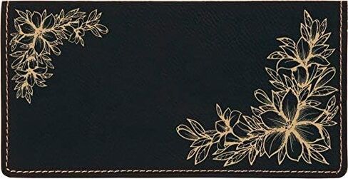 Floral Filigree Laser Engraved Leatherette Checkbook Cover in Saudi Arabia