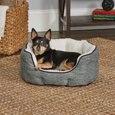 Midwest Homes for Pets QuietTime Deluxe Tulip Nesting Pet Bed, Gray/Tan, Small in Kuwait