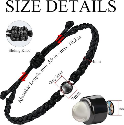 Custom Bracelets with Picture Inside, Picture Bracelet Personalized Photo, Memorial Gifts for Loved One in Kuwait
