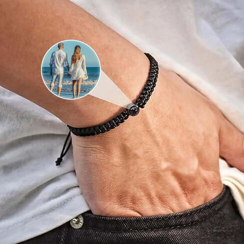 Custom Bracelets with Picture Inside, Picture Bracelet Personalized Photo, Memorial Gifts for Loved One in Kuwait