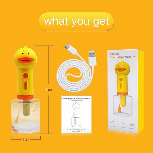 آلة رغوة تنظيف الكلاب الكهربائية، موزع صابون قابل لإعادة الشحن للكلاب 1200 مللي أمبير في وضع الاستعداد الطويل للغاية، سعة 350 مل، مقاومة للماء IPX7، تنظيف عميق لفرو الحيوانات الأليفة، مستلزمات حمام الكلاب (V2) in Kuwait