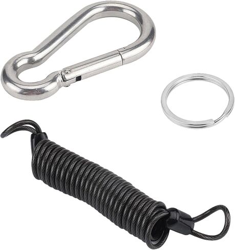 Breakaway Cable Trailer Safety Rope,Retractable Trailer Safety Rope for RV Trailers Emergency Camper,Heavy Duty Steel Wire Extend to 4.9ft Coiled Cables Strap in Kuwait