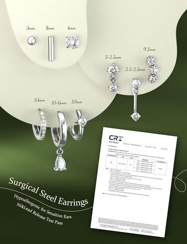 Fibo Steel Small Stud Hoop أقراط للنساء - 9 أزواج من أقراط غضروف مطلي بالذهب 14K للنساء للنساء المداخن عوامل الظهر المسطحة اللطيفة. in Saudi Arabia