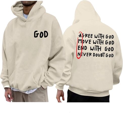 Christian Hoodies for Men Inspirational God Faith Jesus Sweatshirts Vintage Bible Verse Graphic Pullover Hoodie in Kuwait