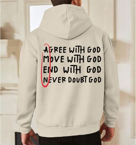 Christian Hoodies for Men Inspirational God Faith Jesus Sweatshirts Vintage Bible Verse Graphic Pullover Hoodie in Kuwait