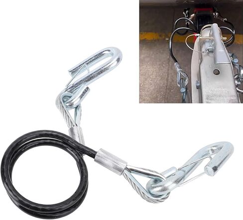 كابل سحب السلامة مقطورة مع خطاف S 3500 رطل الحمل تحمل 27.6 بوضع الحد الأقصى لحبل سحب الربيع للربع لرفاق RV (مع خطاف واحد) in Kuwait