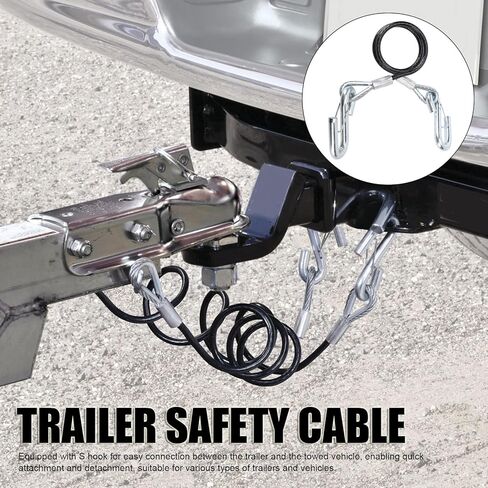 كابل سحب السلامة مقطورة مع خطاف S 3500 رطل الحمل تحمل 27.6 بوضع الحد الأقصى لحبل سحب الربيع للربع لرفاق RV (مع خطاف واحد) in Kuwait