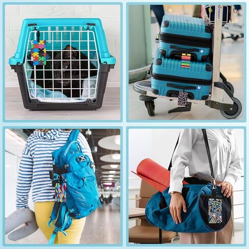 6 قطع من بطاقات الأمتعة الجلدية من Chyaya لحقائب السفر، بطاقات الأمتعة اللطيفة المقاومة للماء مع بطاقة هوية الاسم للرجال/النساء/الأطفال (6 ألوان) in Kuwait