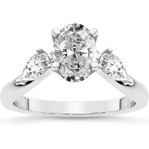 FRIENDLY DIAMONDS Lab Grown Diamond Ring For Women IGI Certified | 1-5 Carat Joella Three Stone Chevron Diamond Ring | 14K Or 18K White, Yellow Or Rose Gold | FG-VS Quality in Saudi Arabia