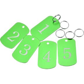 علامة مفاتيح معدنية MECCANIXITY، علامة أرقام 1-5، بطاقة تعريف مع حلقة 2x1.2 بوصة مستطيل أسود فارغ للديكور، حزمة من 5 in Kuwait