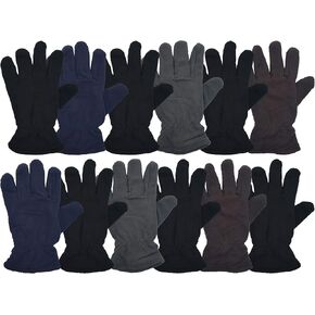 12 Pair Winter Fleece Gloves, Thermal Soft Warm Cozy Sports Glove, Mens Womens Unisex in Kuwait
