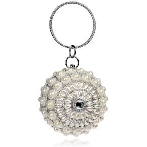 Handbag， bag，Women's Banquet Bag Spherical Pearl Handbag Fashion Clutch Bag Shoulder Messenger Bag Banquet Bag in Kuwait