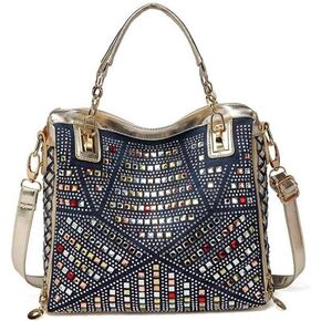Handbag，Ladies Handbag Casual Rhinestone Bag Fashion Shoulder Bag Personality Messenger Bag Portable in Kuwait