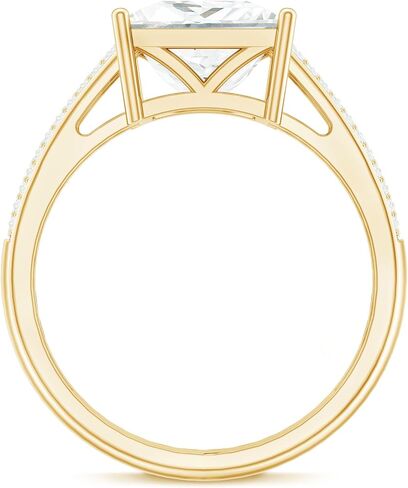 Certified Moissanite 8mm Princess Cut Engagement Ring, D-Vs1 Quality, Moissanite Solitaire Ring - With Jewelry Box in Kuwait
