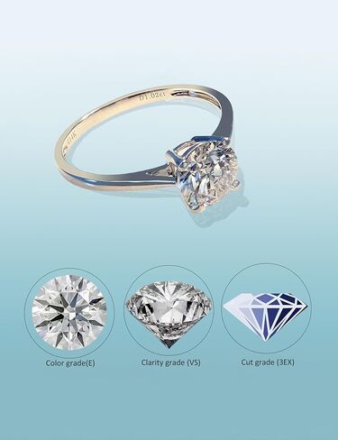 1 to 3 Carat IGI Certified LAB Grown Diamond Engagement Rings for Women 14k White Gold 4-Prong Wedding Promise Anniversary Bridal Rings Jewelry Gift for Her in Saudi Arabia