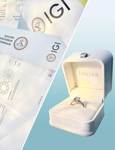 1 to 3 Carat IGI Certified LAB Grown Diamond Engagement Rings for Women 14k White Gold 4-Prong Wedding Promise Anniversary Bridal Rings Jewelry Gift for Her in Saudi Arabia