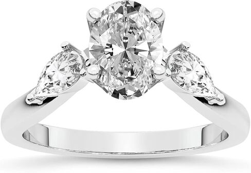 خاتم الماس الودية الماس للنساء IGI معتمد | 1-5 قيراط Joella Three Stone Chevron Diamond Ring | 14K أو 18K أبيض أو أصفر أو وردي الذهب | جودة FG-VS in Saudi Arabia