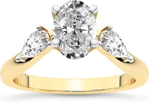 خاتم الماس الودية الماس للنساء IGI معتمد | 1-5 قيراط Joella Three Stone Chevron Diamond Ring | 14K أو 18K أبيض أو أصفر أو وردي الذهب | جودة FG-VS in Saudi Arabia