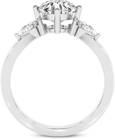خاتم الماس الودية الماس للنساء IGI معتمد | 1-5 قيراط Joella Three Stone Chevron Diamond Ring | 14K أو 18K أبيض أو أصفر أو وردي الذهب | جودة FG-VS in Saudi Arabia